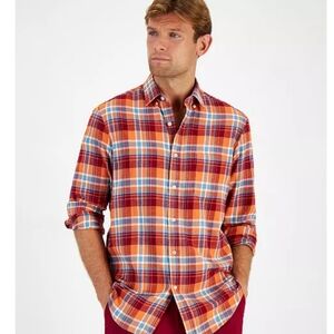 Club Room NWT Flannel Shirt Men's Medium Regular-Fit Cotton